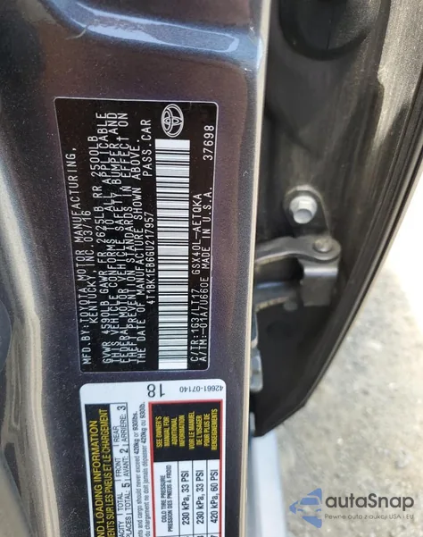 2016 Toyota Avalon Xle из США, поврежденный, VIN 4T1BK1EB6GU217957